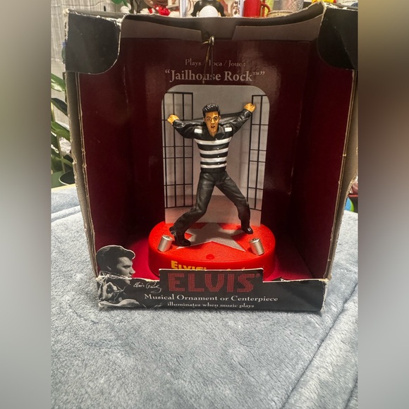 Other - Vintage NIB Elvis Jailhouse Rock Musical Ornament Centerpiece Santa’s Best NOS